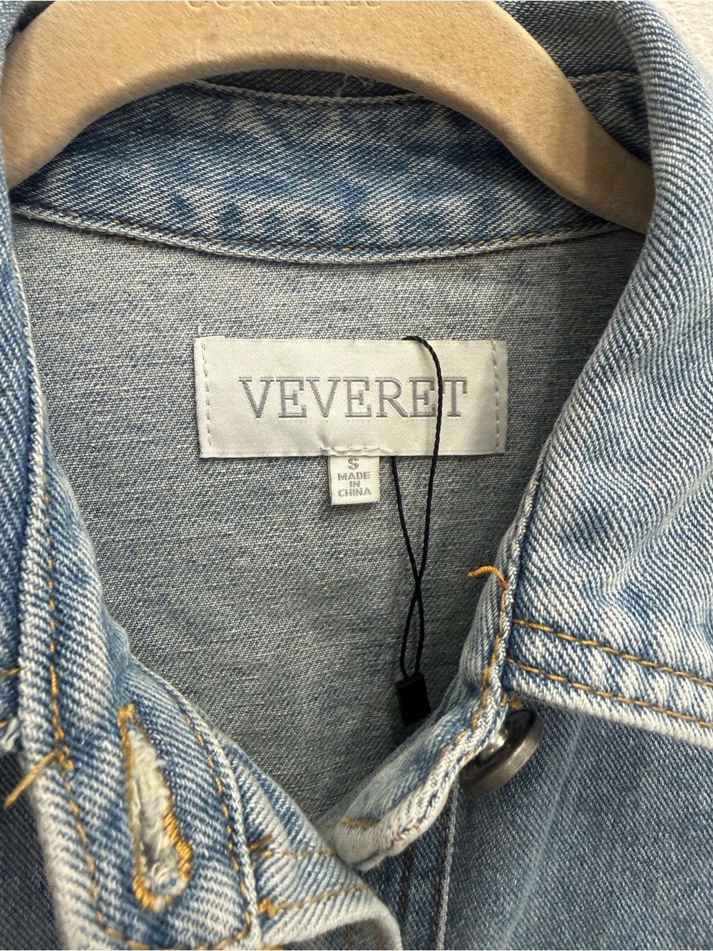 Veveret Southwestern Aztec Denim Shacket Oversized Raw Hem Jacket | Size Small - Picture 6 of 10